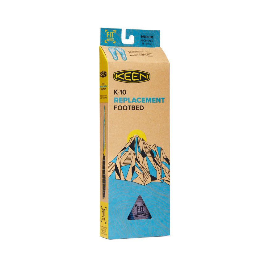 Women's Outdoor K 10 Replacement Insoles - Comfortable Arch Support for Hiking & Running - Ocean Blue - Perfect for Trail Shoes, Work Boots & Active Lifestyles