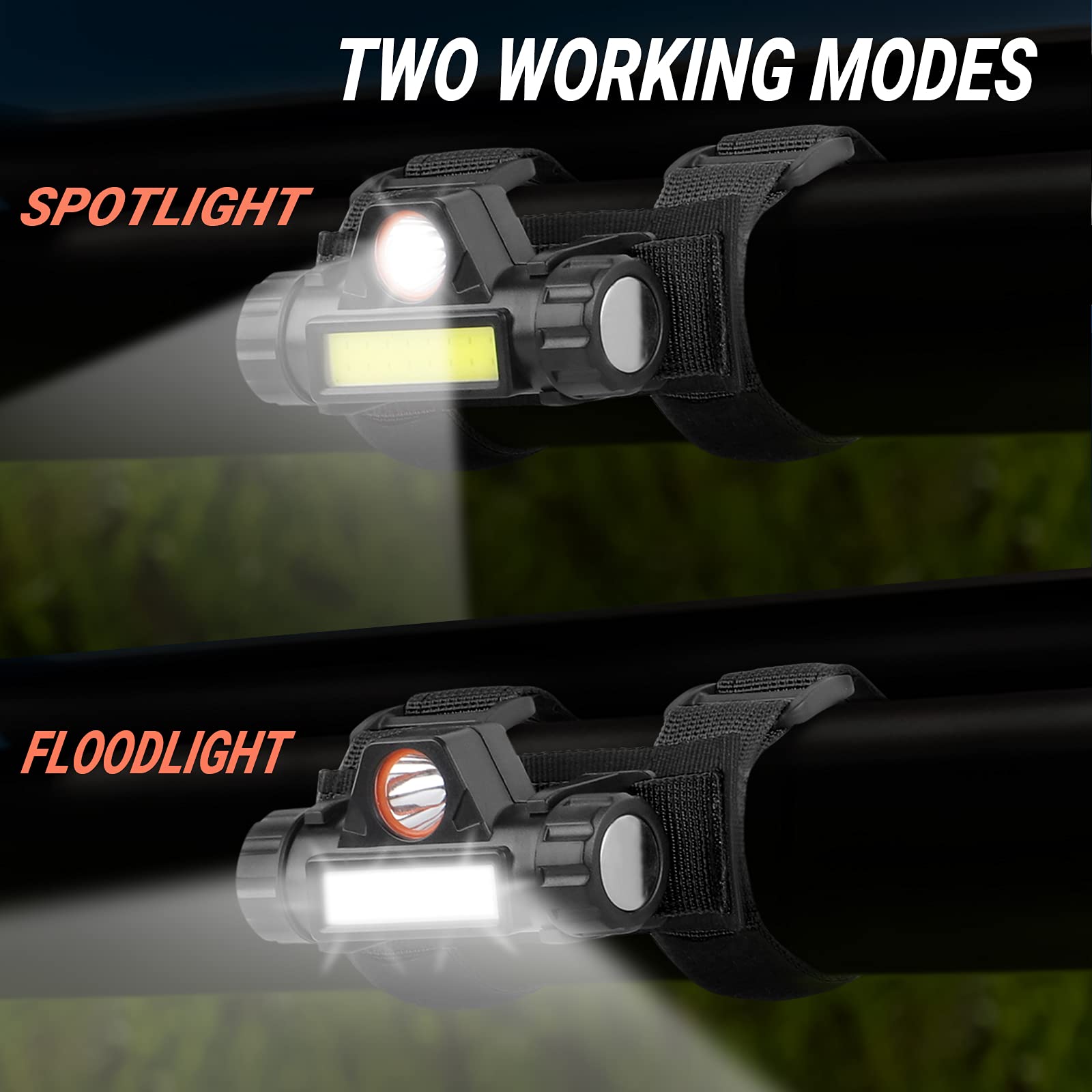 Waterproof UTV Dome Light Roll Bar LED Light for 1.5-2.0 inch Roll Bars - Fits Polaris RZR, ATV, Truck, Boat & Off-Road Vehicles - Interior Lighting for Night Rides, Camping & Marine Use (Black, 2-Pack)