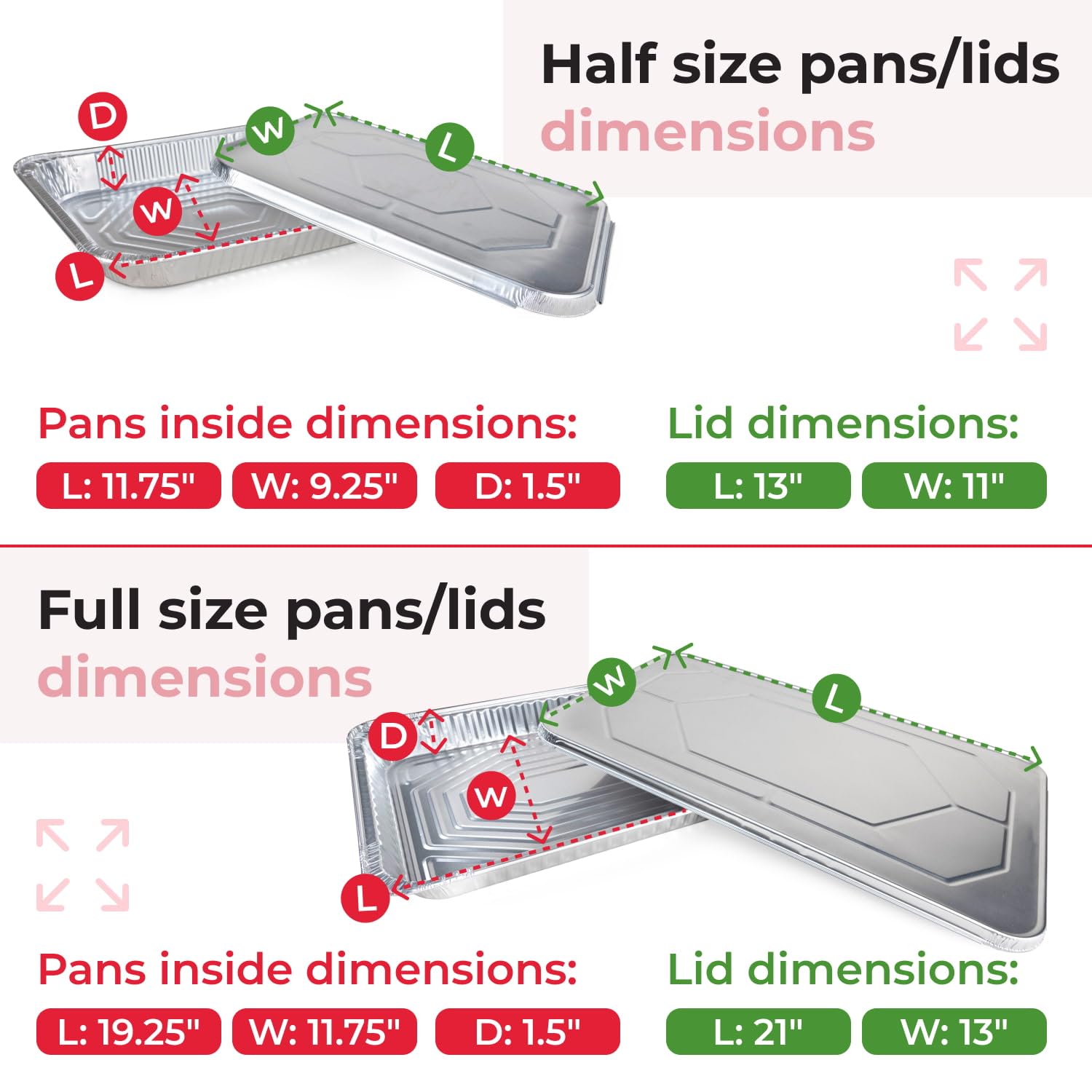 IDL Packaging Aluminum Foil Pans with Lids - 75pc Chafing Dish Set (25 Full Size & 50 Half Size Steam Table Pans) - Disposable Catering Cookware for Buffets, Parties, BBQ, Restaurants & Food Service - Perfect for Meal Prep, Takeout & Large Gatherings