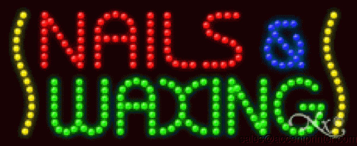 Nails & Waxing LED Sign - High Impact, Energy Efficient Salon Light for Nail Spa & Beauty Shop Decor
