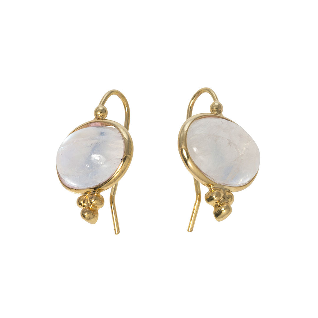 14K Yellow Gold Mazza Moonstone Capri Earrings - Elegant Dangle Earrings for Women, Perfect for Weddings, Parties & Special Occasions