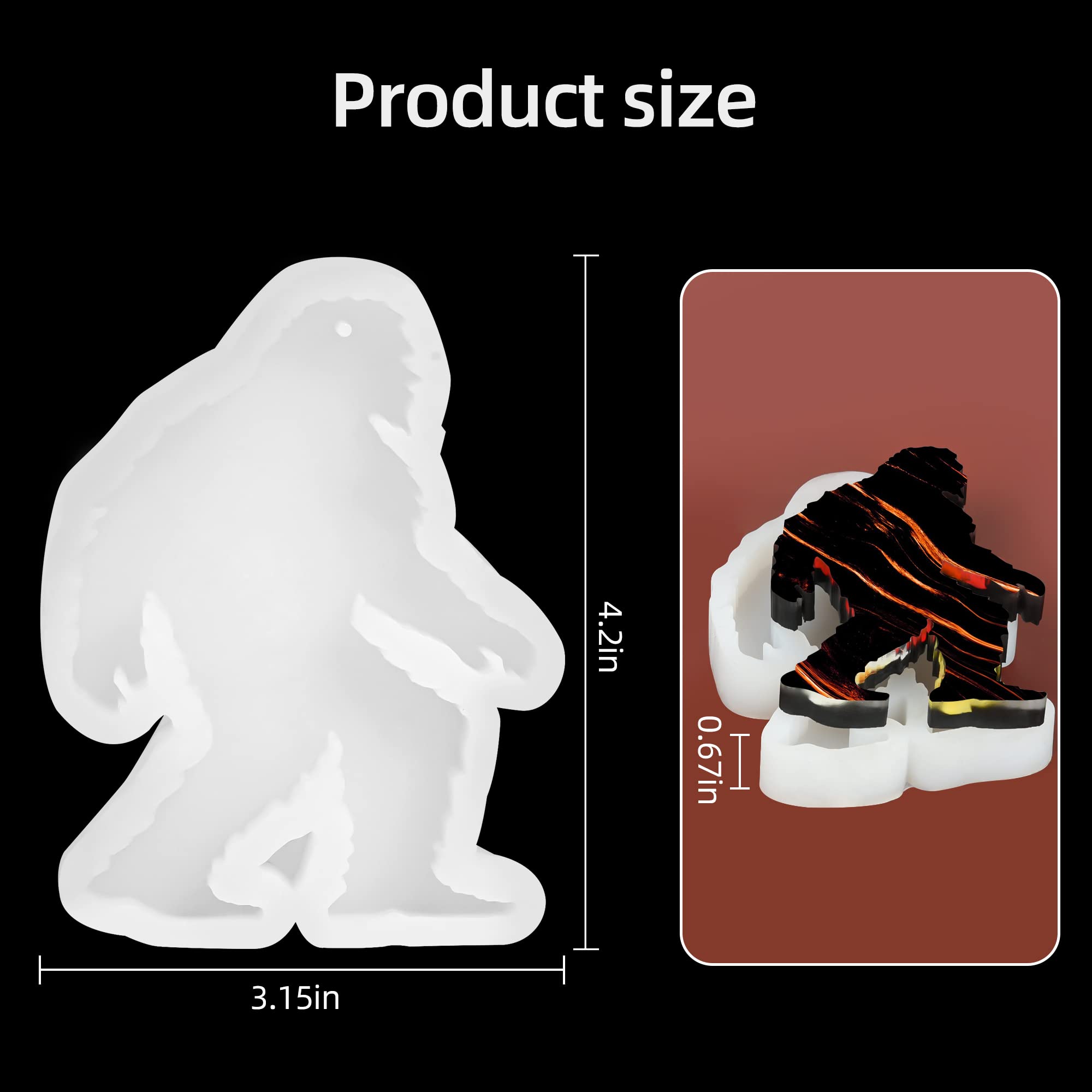 Premium Christmas Silicone Molds for Epoxy Resin - Gorilla King Kong Keychain Molds, DIY Car Decor & Holiday Ornaments - Perfect for Resin Crafts, DIY Gifts & Christmas Decorations