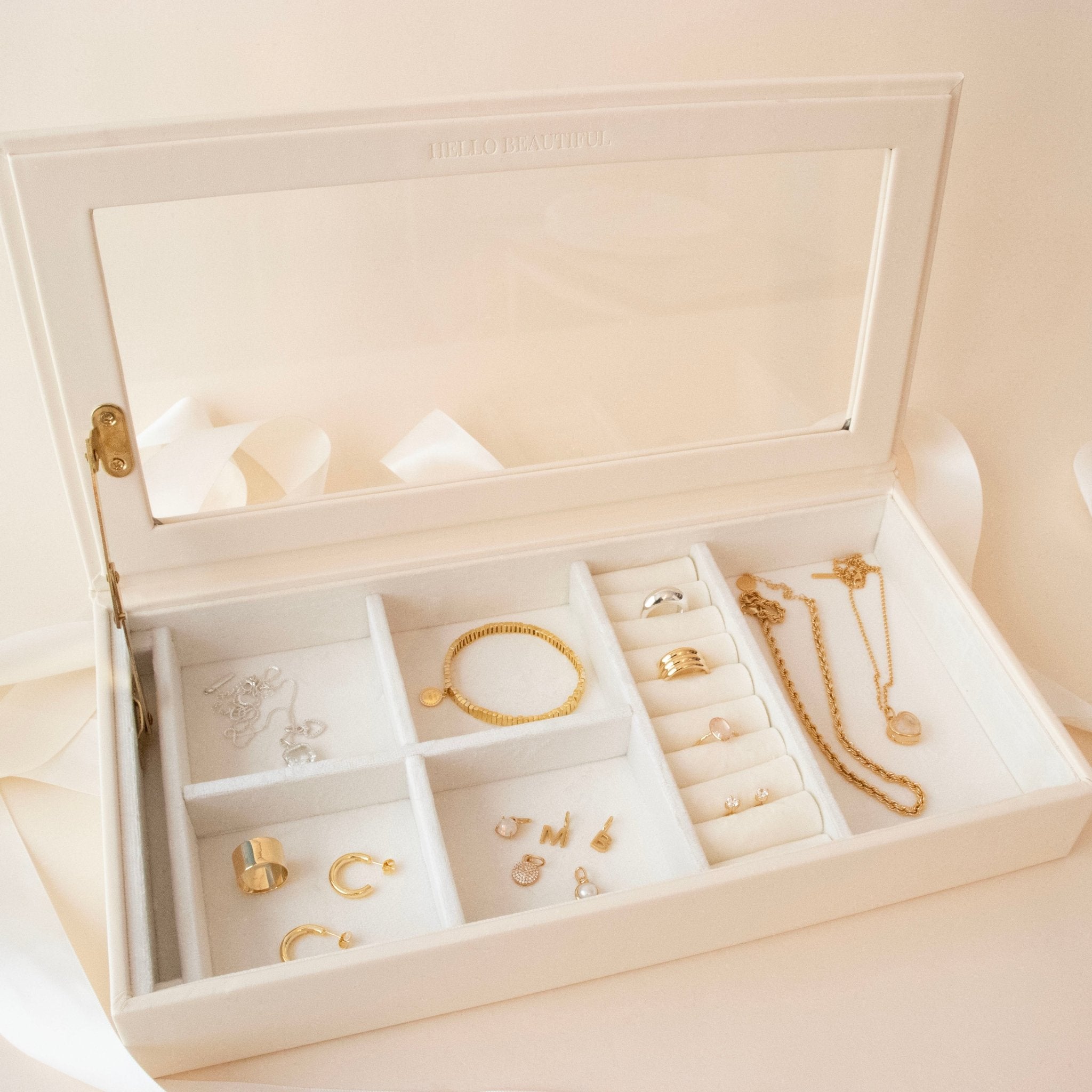 Luxury HAVEN Jewelry Box - Elegant Storage for Necklaces, Rings & Earrings - Perfect for Travel, Gifts & Home Organization