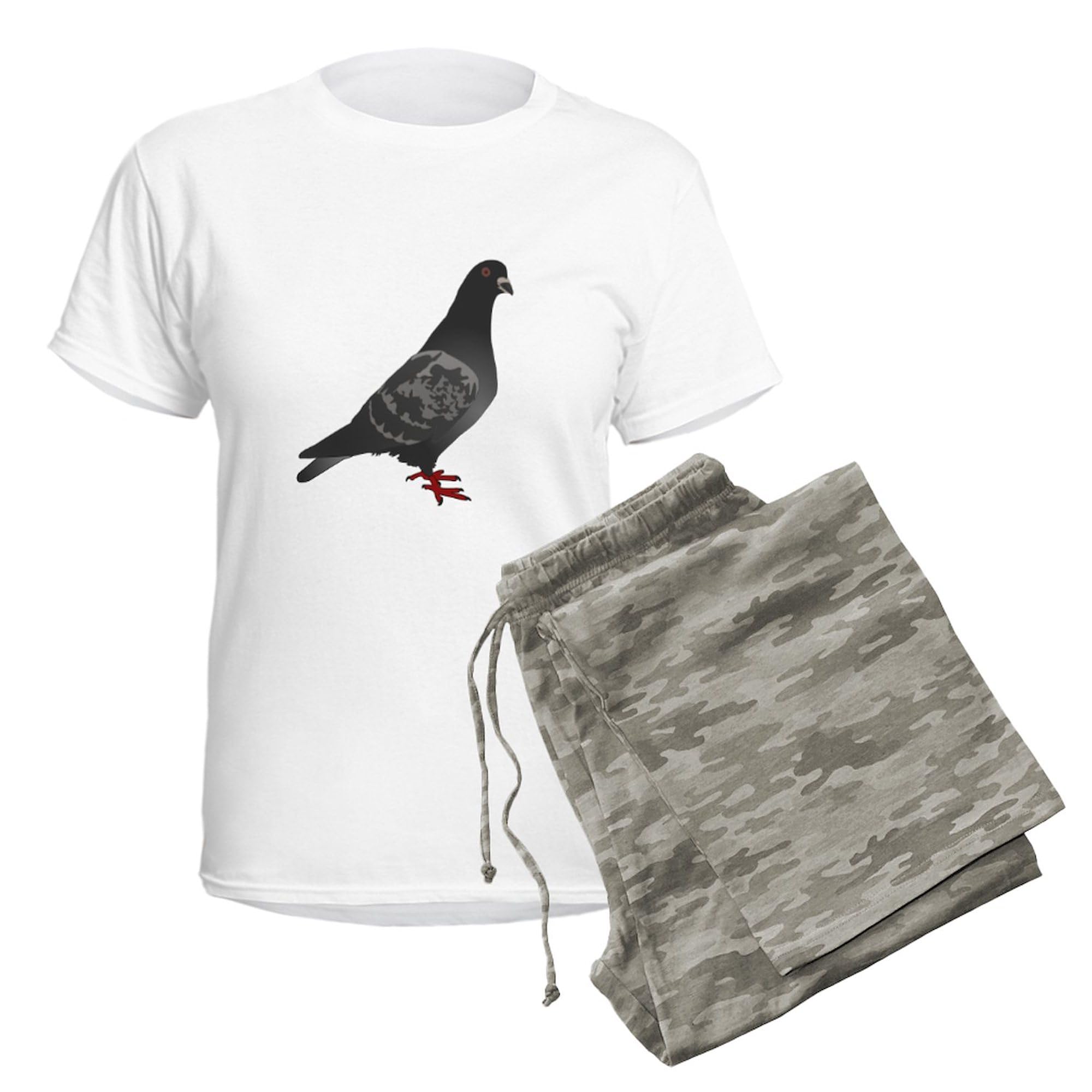 Women's Pigeon Pajama Set - 100% Cotton Comfortable Sleepwear with Fun Novelty Print | Cozy Lounge & Sleepwear for Women | Perfect for Relaxing at Home, Sleepovers & Gift Giving