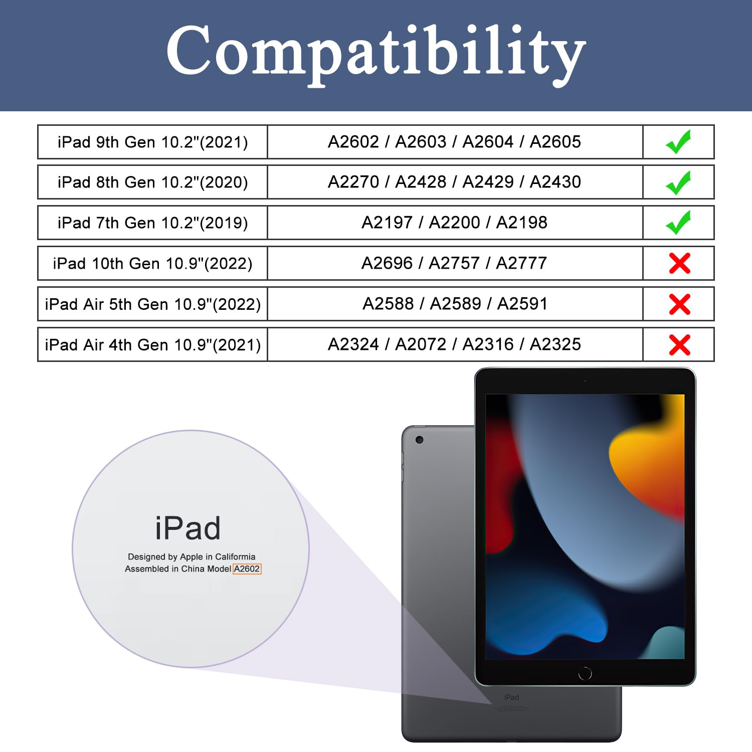 Shockproof iPad Case for 10.2 Inch iPad 9th/8th/7th Generation (2021/2020/2019) - Premium Protective Cover with Pencil Holder, Soft TPU Back & Auto Sleep/Wake | Perfect for Work, School & Travel Protection