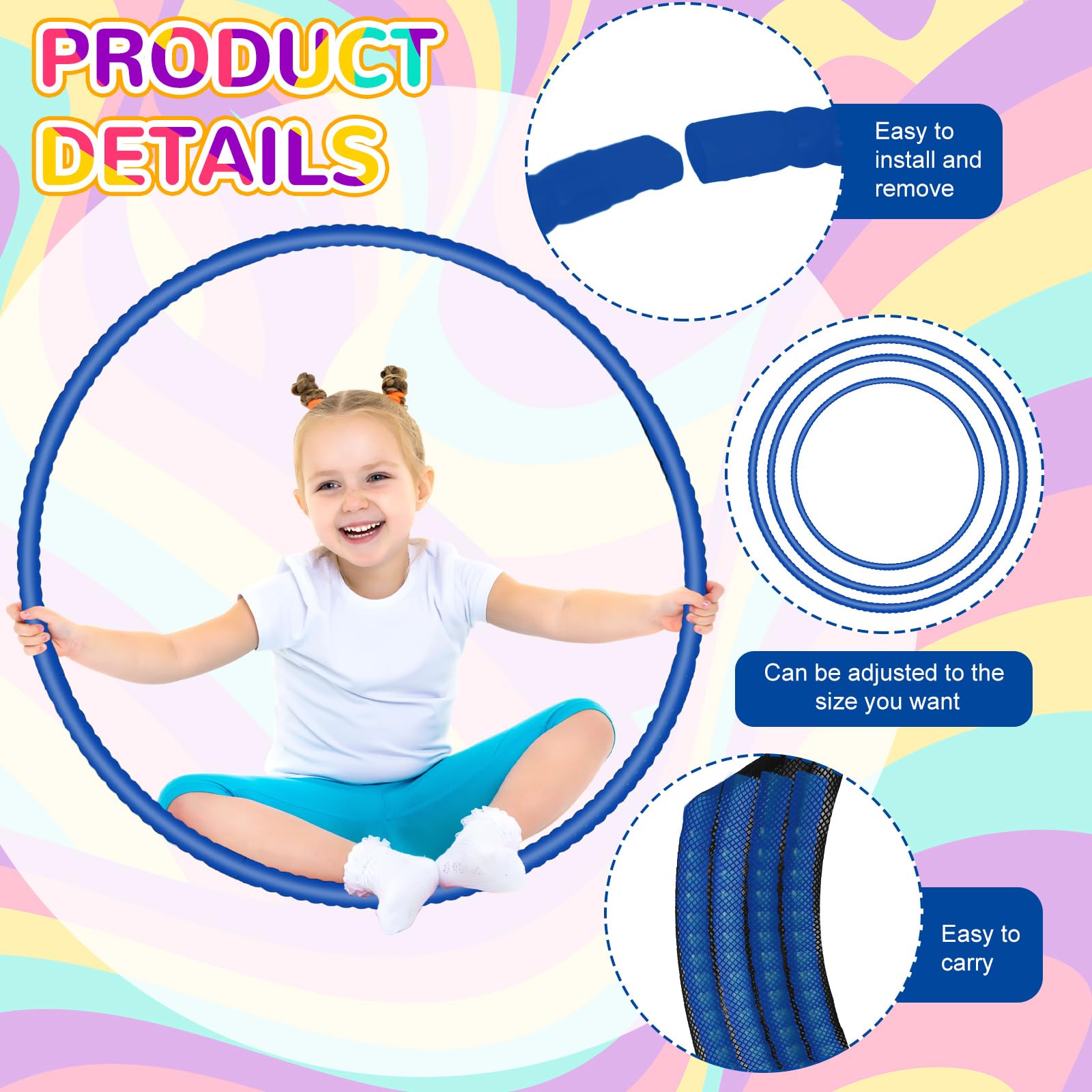 Shappy 6-Pack Adjustable Plastic Hoops for Gym, Play & Dog Agility Training