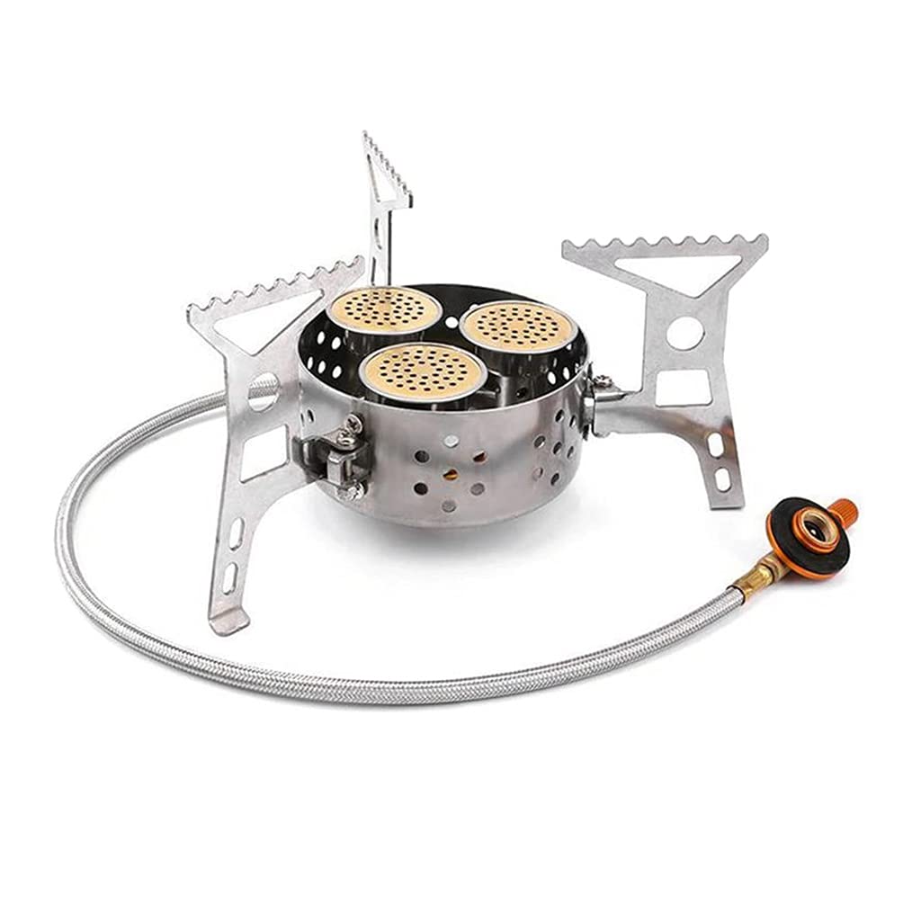 9000W Portable Camping Stove - 3 Burner Windproof Gas Stove for Outdoor Cooking, Hiking & Backpacking | Perfect for Camping Trips, Picnics & Emergency Preparedness