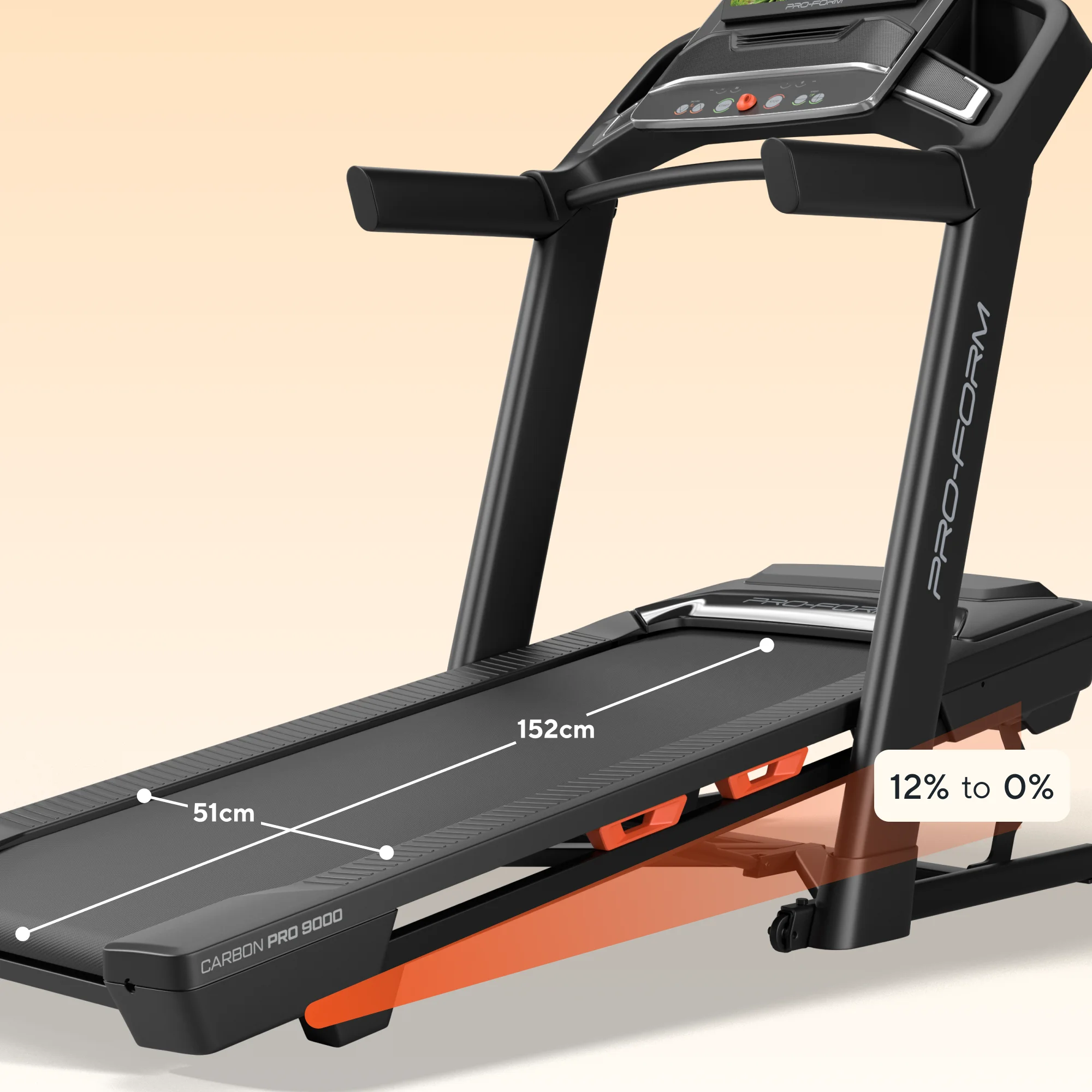 ProForm Carbon Pro 9000 Treadmill - High Performance Running Machine for Home Gym, Cardio Workout & Fitness Training - Perfect for Small Spaces & Apartment Living