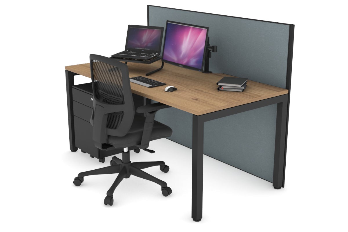 Horizon Quadro Square Legs Office Desk - 1400L x 800W Modern Workstation with Cable Management | Perfect for Home Office, Study Room & Workspace Organization