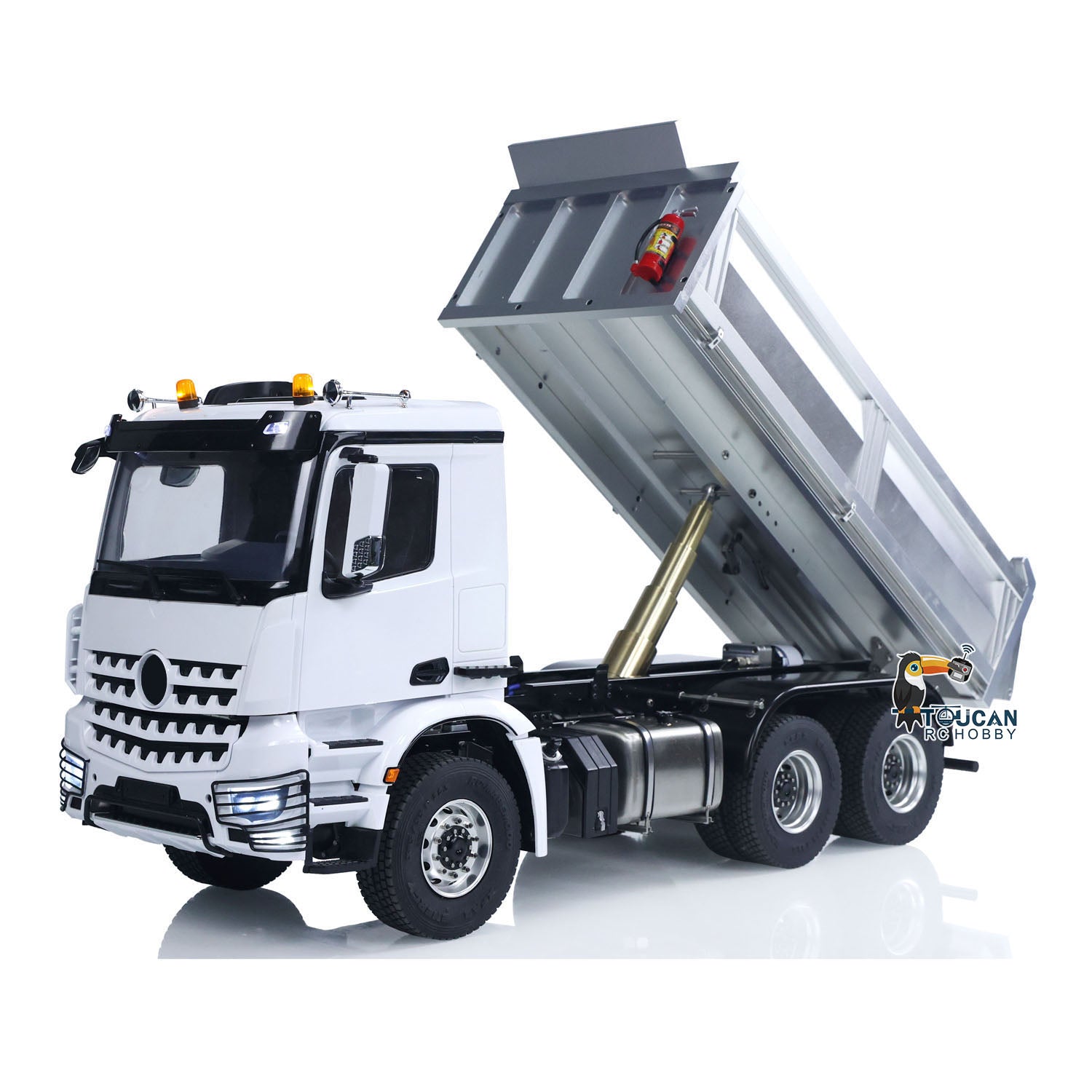 1/14 Scale RC Hydraulic Dumper Truck - Metal Chassis, 2-Speed Gearbox, Realistic Light & Sound Effects, No Lock Differential Axle - Remote Controlled Construction Vehicle for Kids & Adults (US Stock) - Perfect for Construction Site Play, RC Racing, and Collectible Display