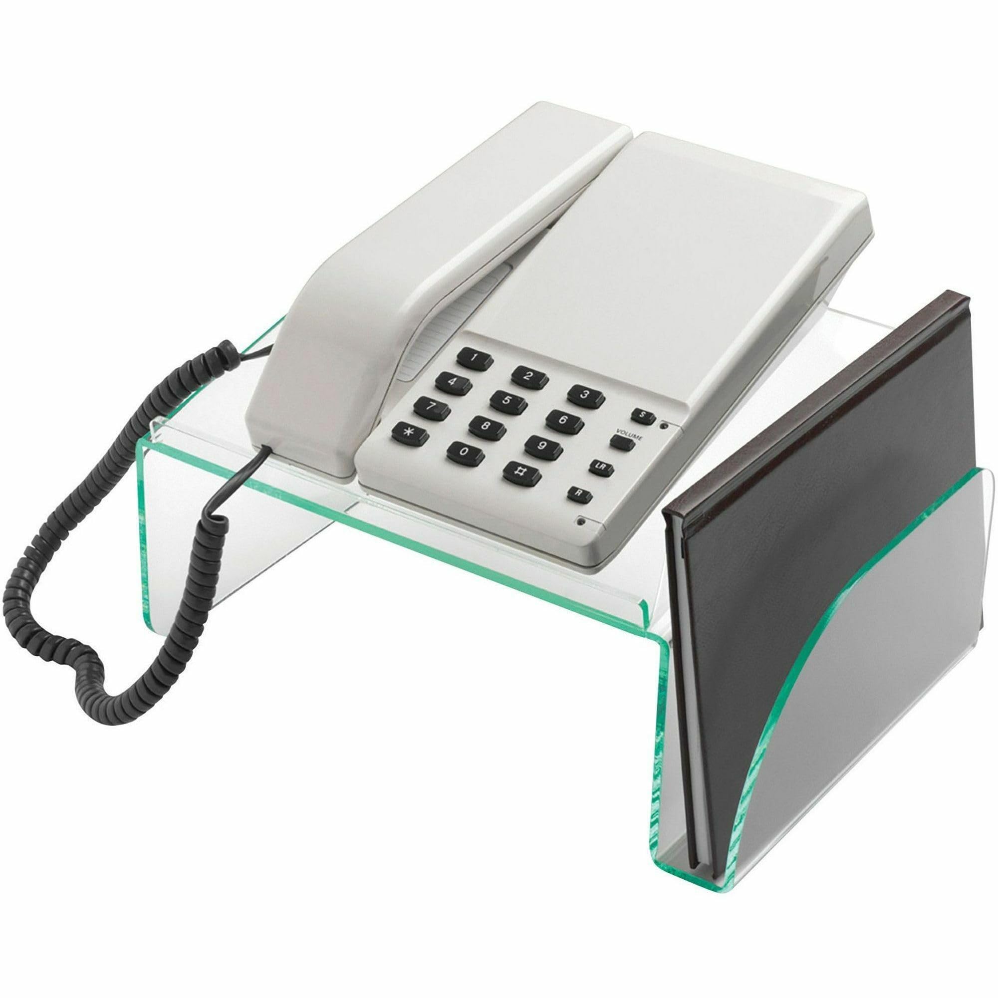 Lorell Clear/Green Phone Stand - Adjustable Desktop Smartphone Holder for iPhone, Android - Perfect for Home, Office, Video Calls & Hands-Free Viewing