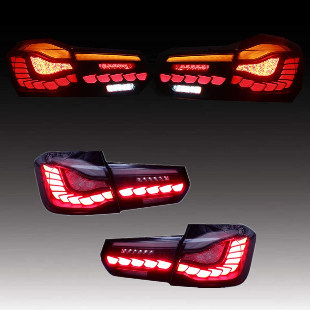 Ingenuity Time LED Tail Lights Sequential Turn Signals for 2012-2018 BMW F30 F35 F80 M3 - Dynamic Start Up Animation Rear Light Assembly (Black) | Perfect Upgrade for Night Driving & Car Shows