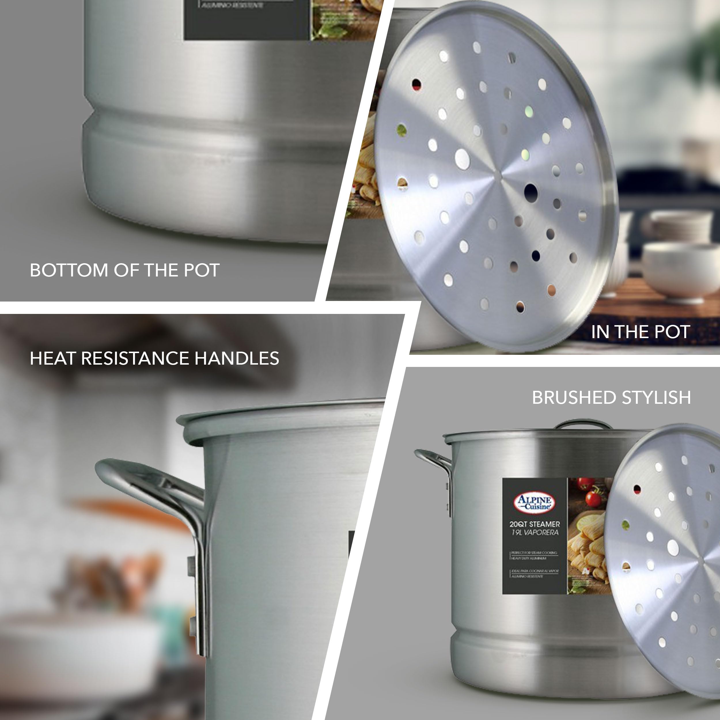 15-Piece Mexican Style Stock Pot Set - Aluminum Tamalera De Sopa Caldo with Lid & Steamer - Perfect for Cooking Tamales, Soups, and Stews