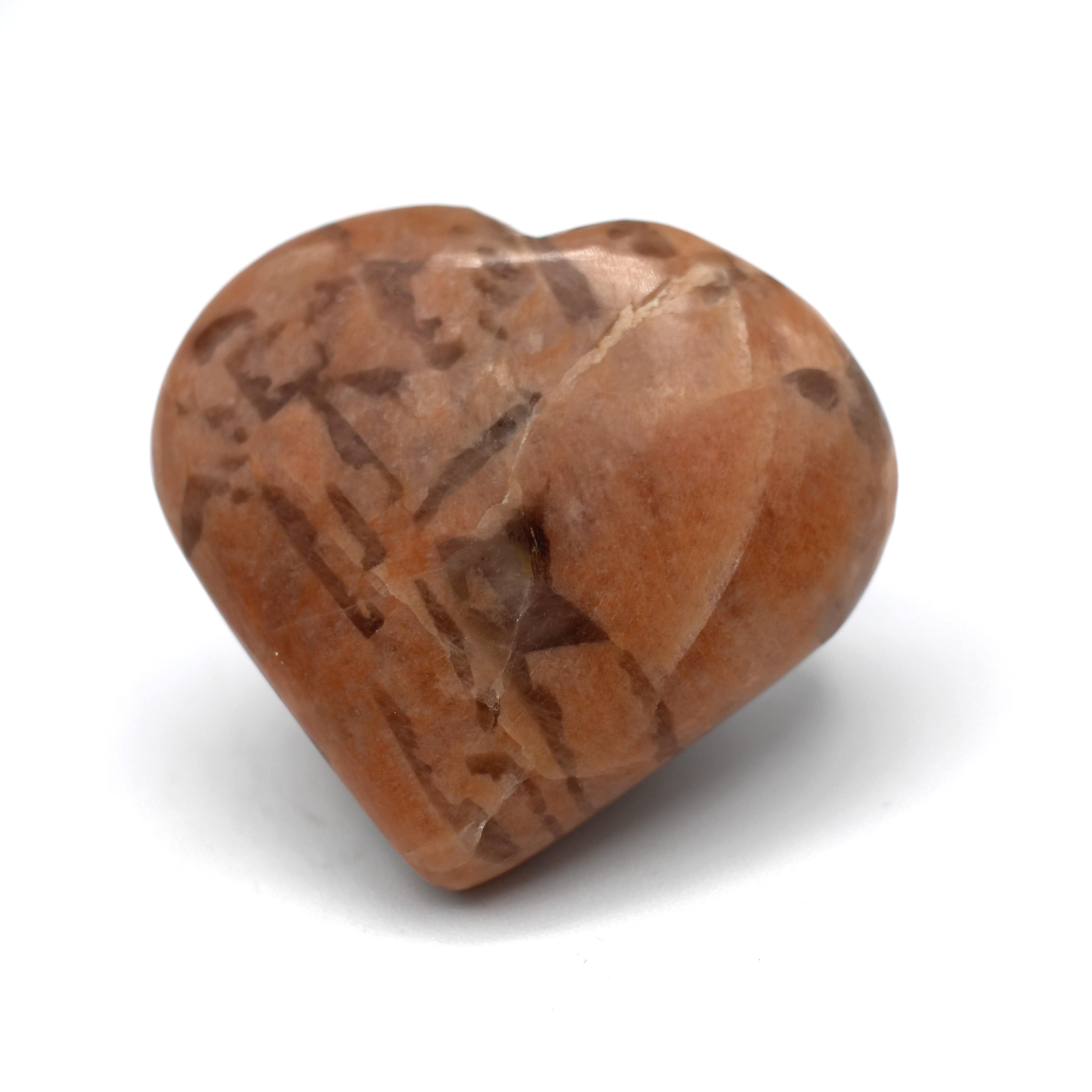 Natural Canadian Peach Moonstone Heart Carving - Healing Crystal for Love & Emotional Balance - Perfect for Jewelry Making, Meditation & Spiritual Gifts