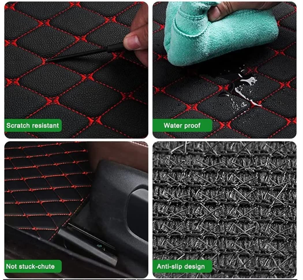 JONGIA Custom Car Floor Mats - All Weather, Waterproof, Non-Slip for Sedan, SUV & Sports Cars (2003-2023 Models) - Full Coverage Leather Vehicle Lining Pads (Black) | Perfect for Daily Commute, Road Trips & All-Season Protection
