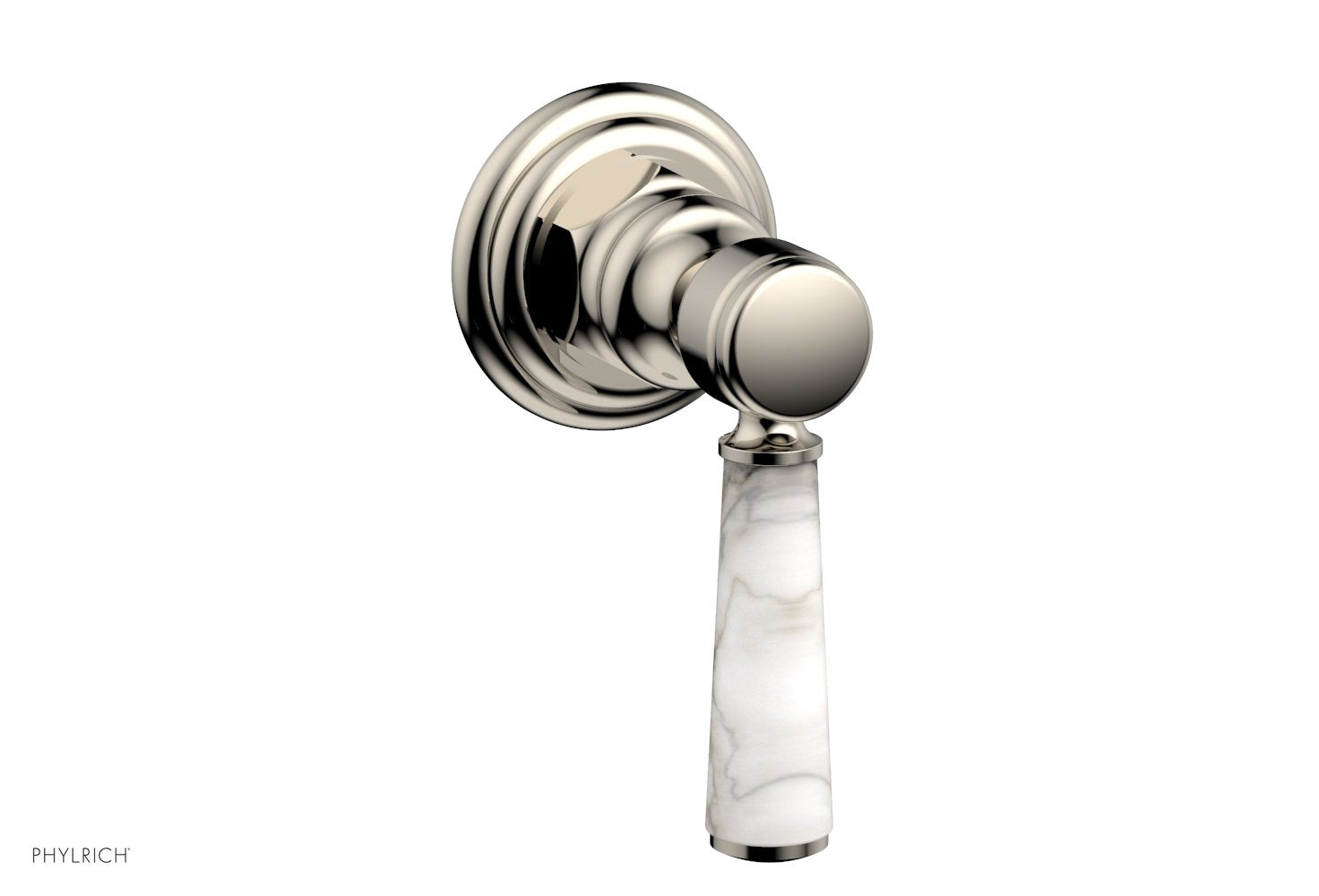 HEX TRADITIONAL HENRI White Marble Lever Handle Volume Control Diverter Valve - Perfect for Bathroom & Kitchen Faucet Control, Shower Diverter, and Sink Mixer Applications