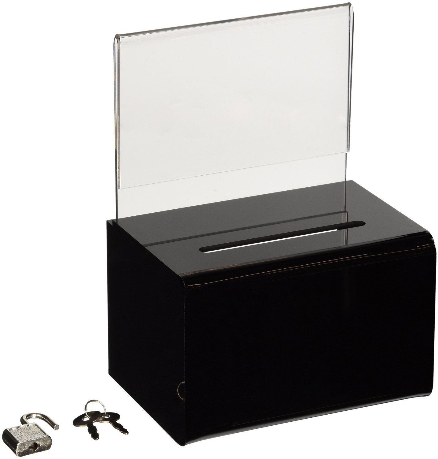 SourceOne Donation Box with Sign Holder & Lock - 5