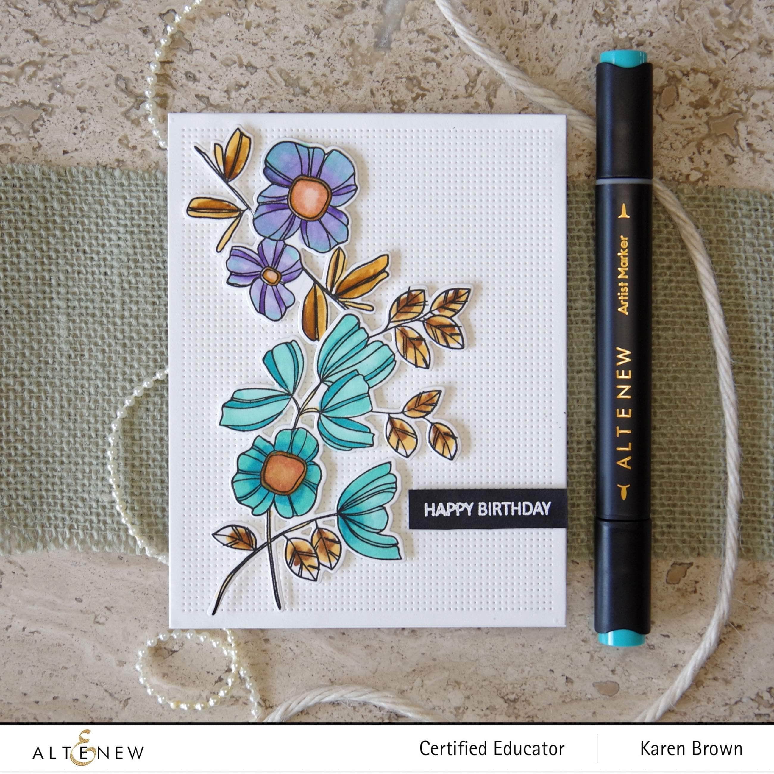 Clematis Outline Stamp Set for Painting Flowers - DIY Floral Art, Card Making & Scrapbooking Supplies