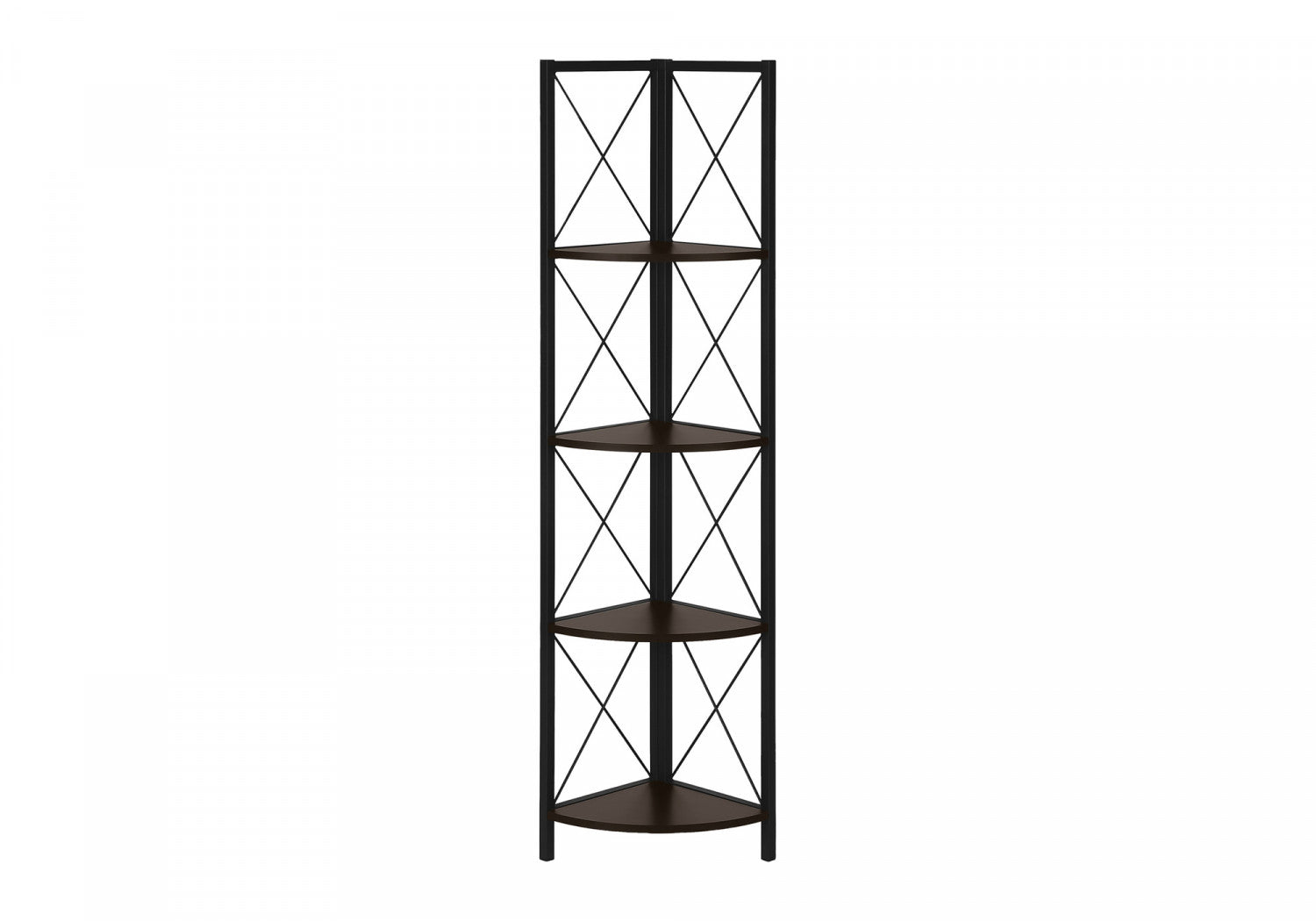 Zeva Dark Brown Bookcase - 5-Tier Wooden Bookshelf for Home & Office Storage - Perfect for Living Room, Bedroom, or Study Organization