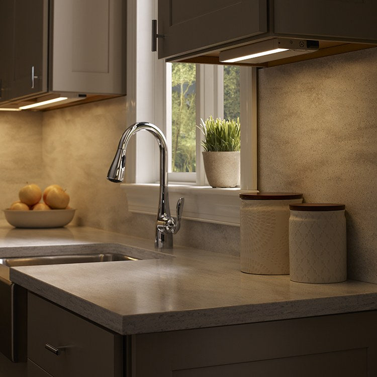 6U Series 2700K/3000K 12 LED Under Cabinet Lighting Fixture - Warm White Dimmable Kitchen Counter Lights for Home, Office & Retail Spaces