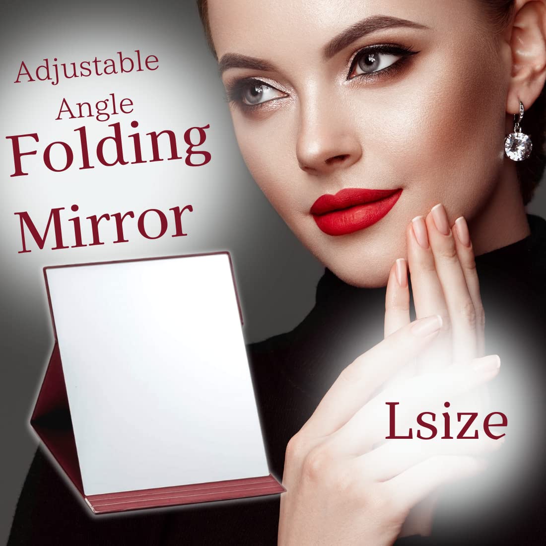 HORIUCHI Japanese Folding Mirror - Portable Tabletop Makeup Mirror with 360° Rotation for Home, Travel & Vanity (Made in Japan) - Perfect for Makeup, Skincare & Salon Use