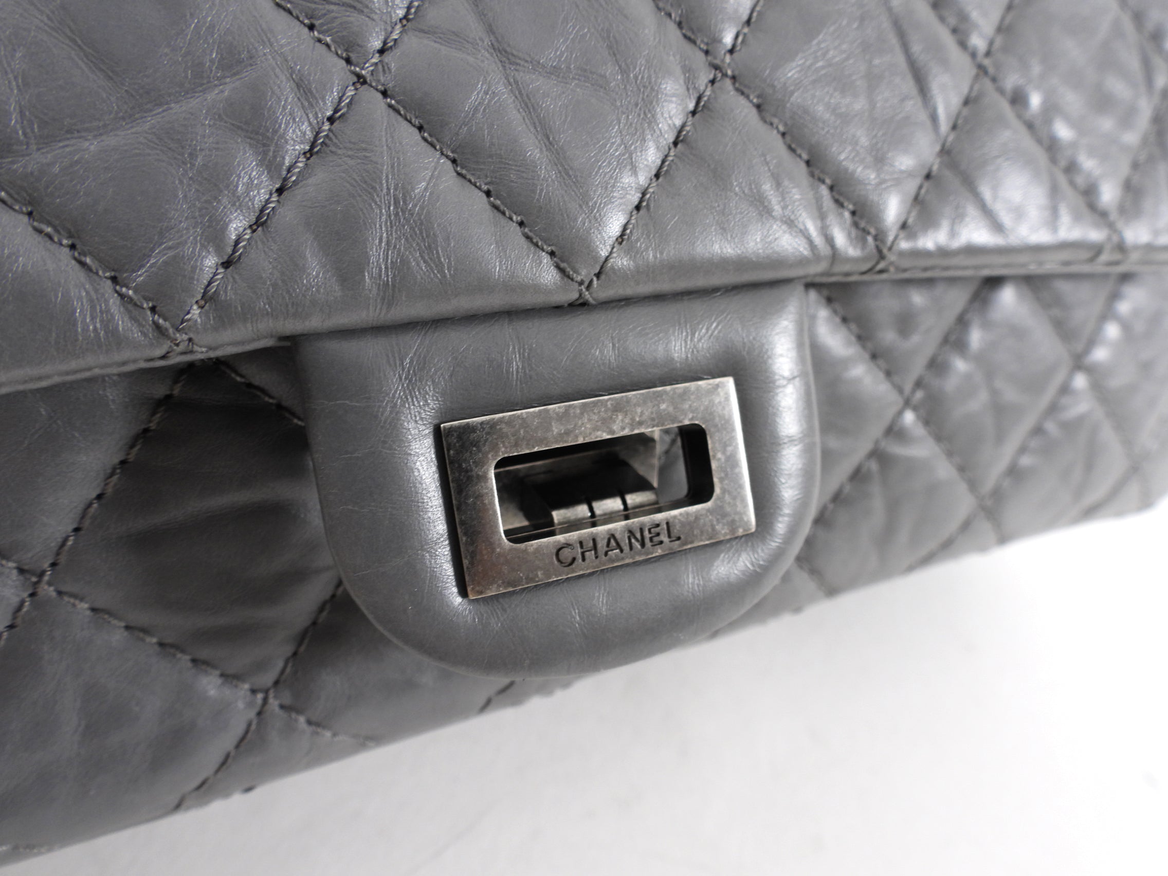Authentic Chanel Grey Aged Calfskin Medium 226 Double Flap Bag - Luxury Handbag for Women, Perfect for Work, Evening Events & Special Occasions