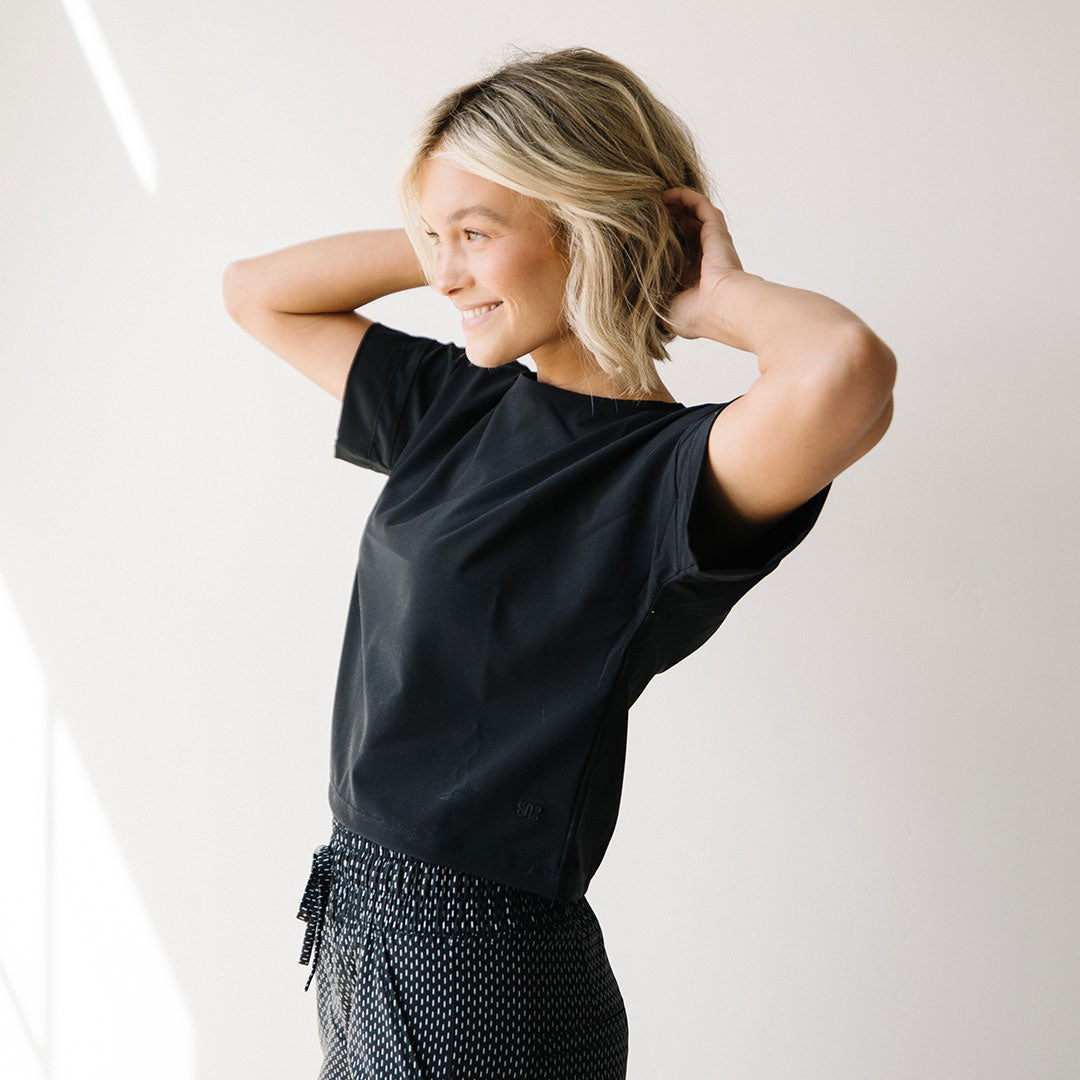 Boss Crop Black Women's T-Shirt - Stylish Casual Top for Everyday Wear | Perfect for Work, Outings & Social Events