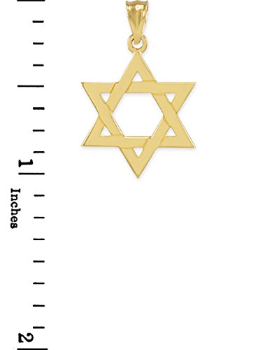 10k Yellow Gold Star of David Pendant Necklace - Small Jewish Charm for Men & Women - Perfect for Hanukkah Gifts, Bar Mitzvah, Bat Mitzvah & Religious Jewelry