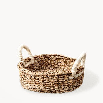 KORISSA Handwoven Round Bread Basket - Natural Rattan Bread Storage Basket for Kitchen, Dining, and Picnic Use