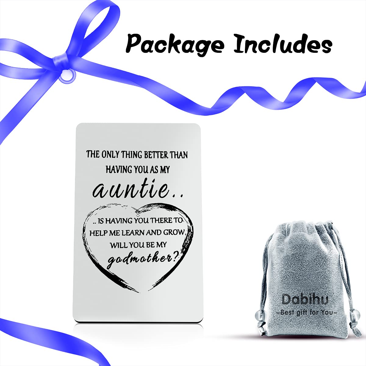 Personalized Godmother Engraved Wallet Card - Unique Godmother Proposal Gift, First Communion, Baptism Keepsake - Perfect for Mother's Day, Birthday & Special Announcements (Ideal for Godmother Asking Ceremonies & Heartfelt Moments)