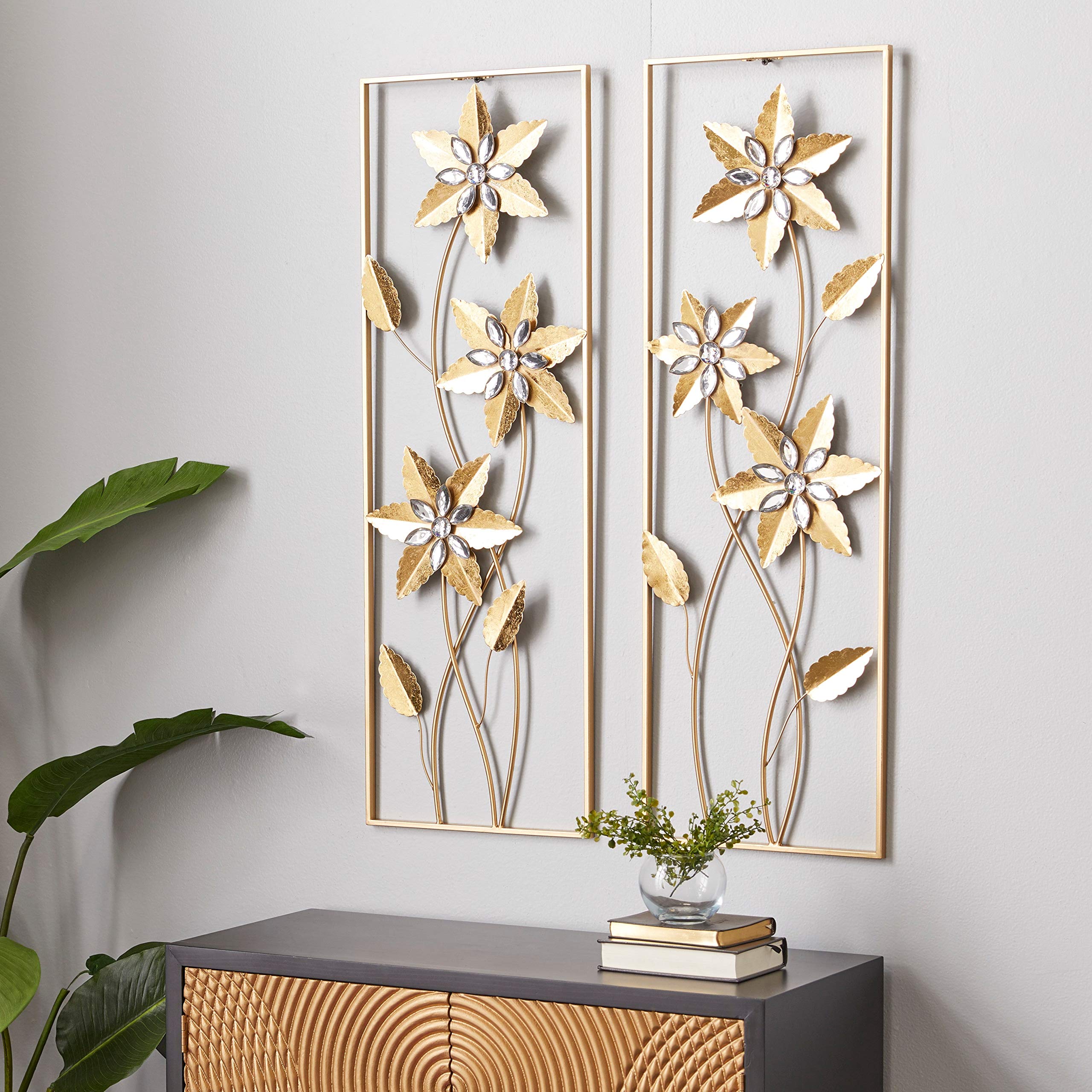 Modern Gold Metal Wall Art Set of 2 - 12
