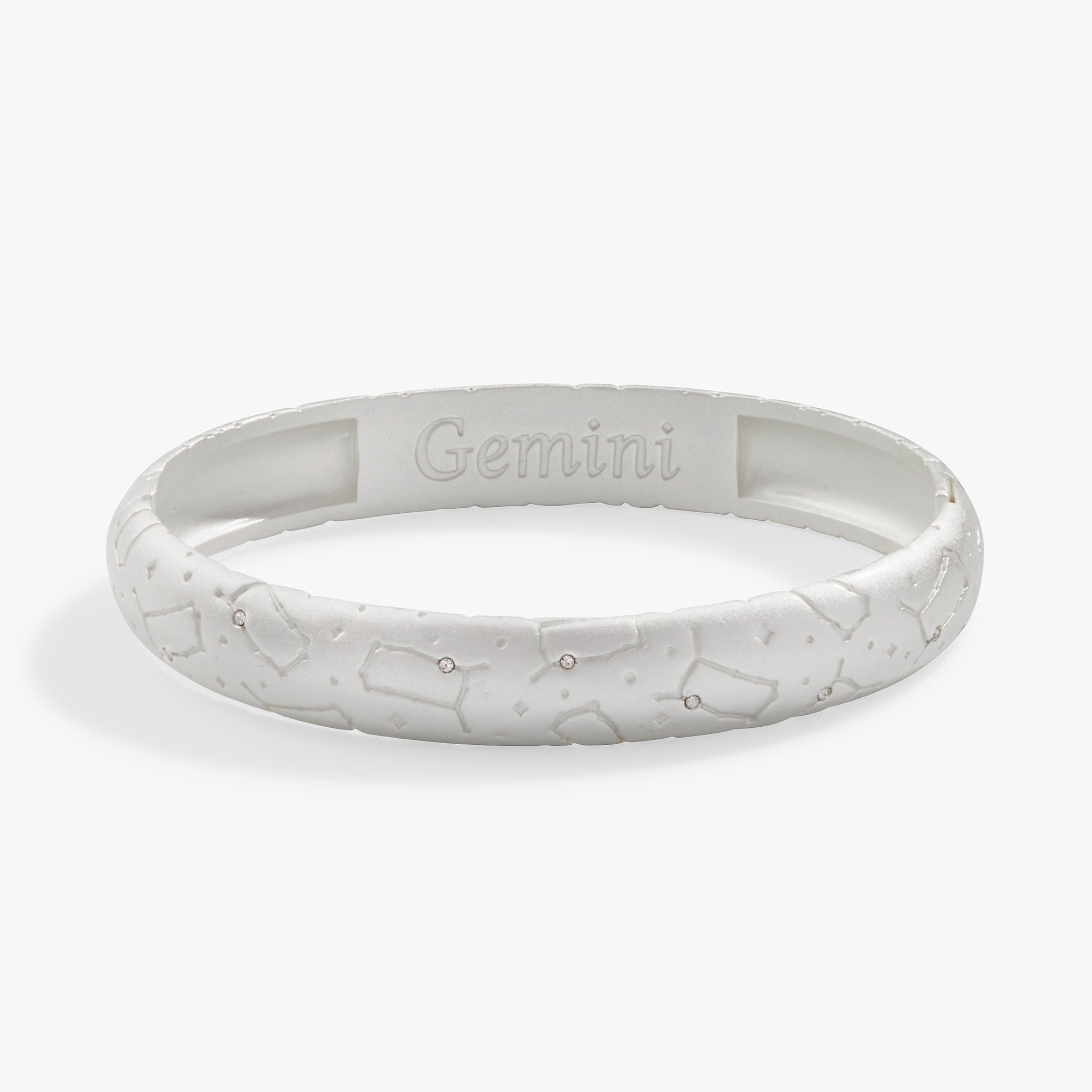 Gemini Zodiac Hinge Bangle Bracelet - Sterling Silver Zodiac Sign Jewelry for Women - Perfect Birthday Gift & Everyday Wear