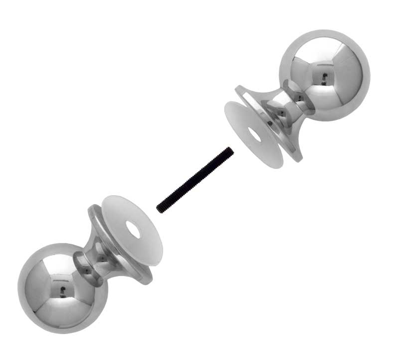 Shower Wall Handle Double Knob Nickel Finish - Bathroom Safety Grab Bar for Elderly & Disabled - Perfect for Showers, Bathtubs, and Wet Areas