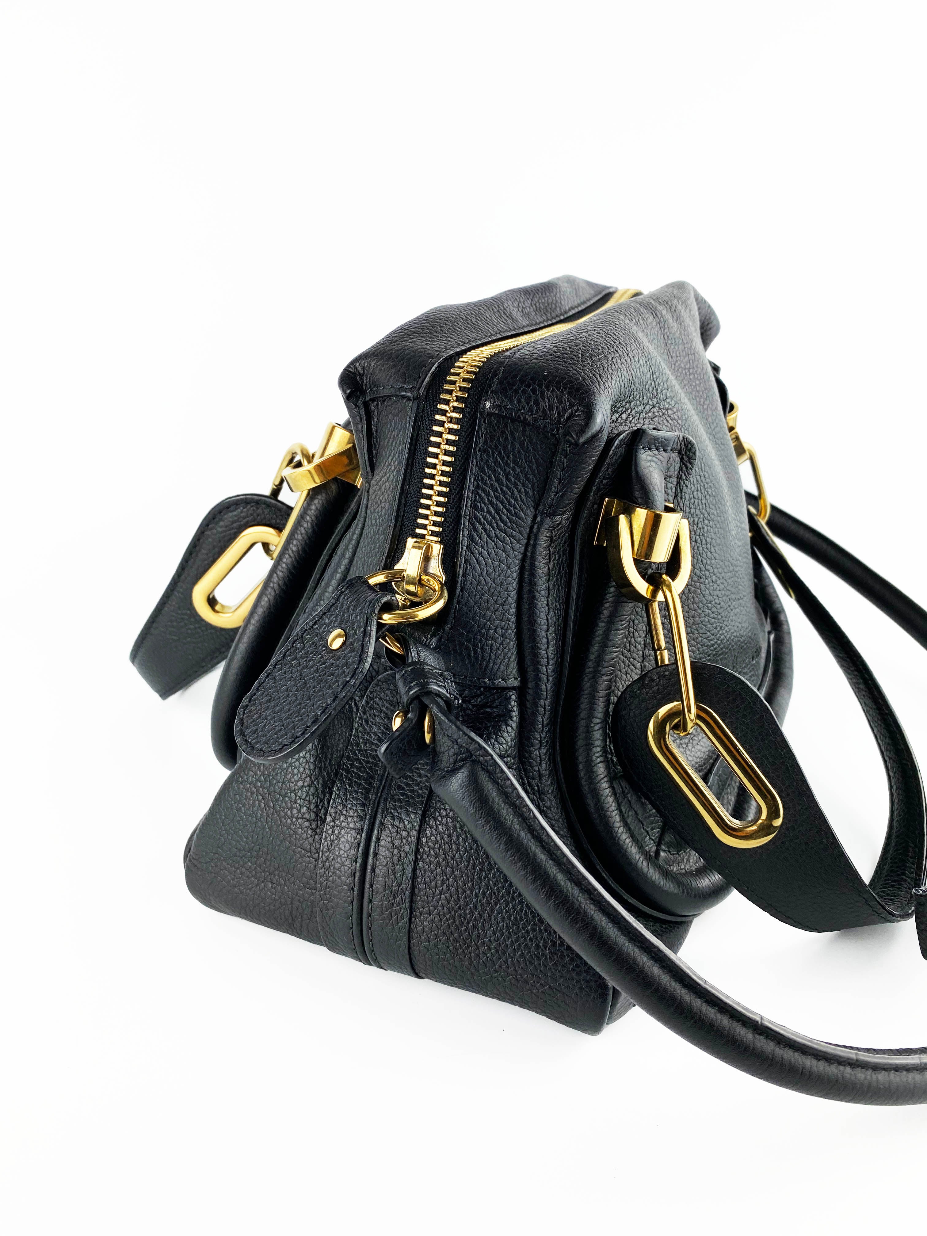 Chloe Small Black Paraty Handbag - Luxury Leather Crossbody Purse for Women, Perfect for Work, Travel & Evening Events
