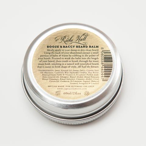 Captain Fawcett's Ricki Hall Booze & Baccy Beard Balm - 2oz Natural Beard Care for Men - Moisturizing & Conditioning Beard Softener with Premium Ingredients - Perfect for Grooming, Styling & Daily Beard Maintenance