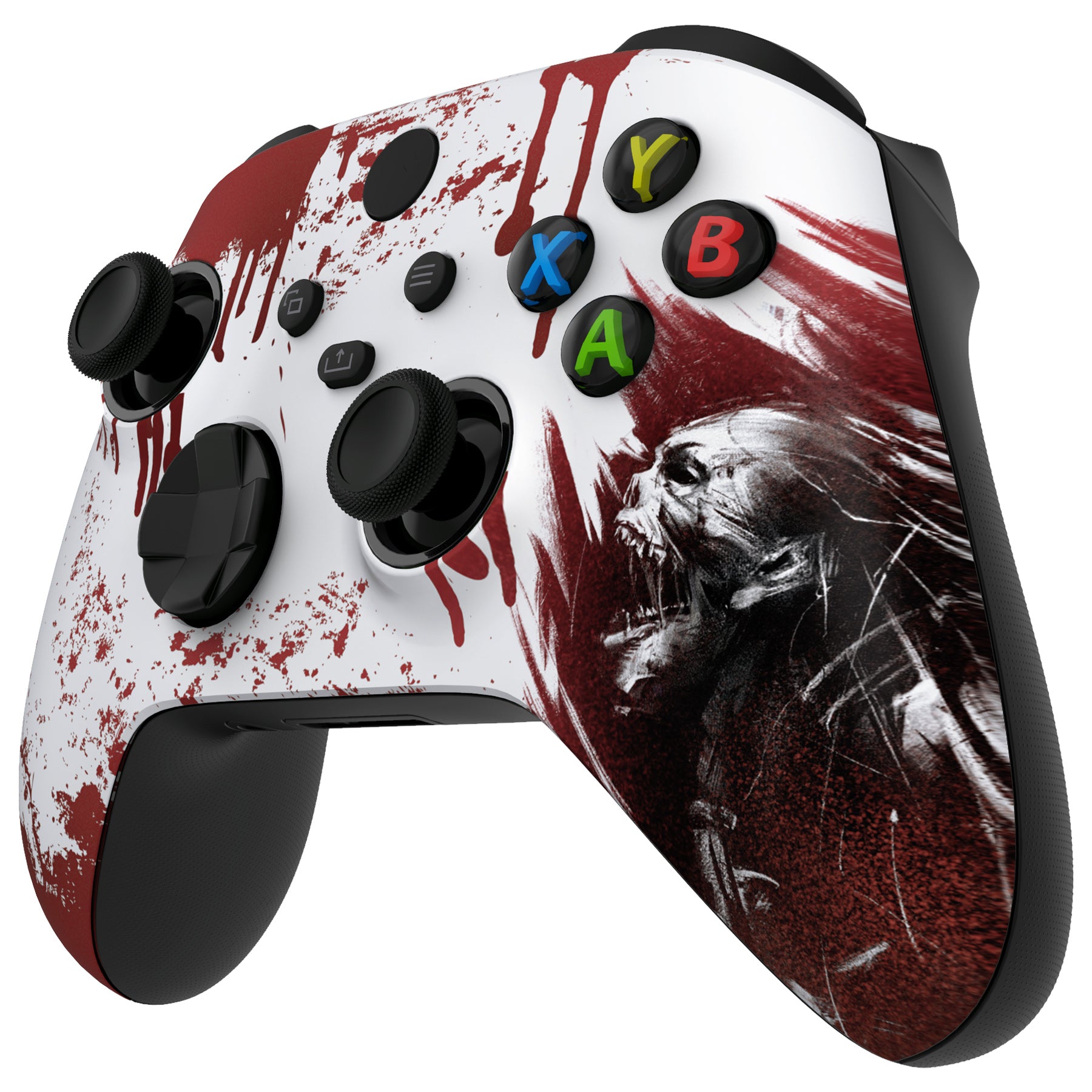 eXtremeRate ASR Version Front Housing Shell with Accent Rings for Xbox Series X/S Controller & Xbox Core Controller - Blood Zombie Style - Perfect for Gaming, Customization & Controller Protection