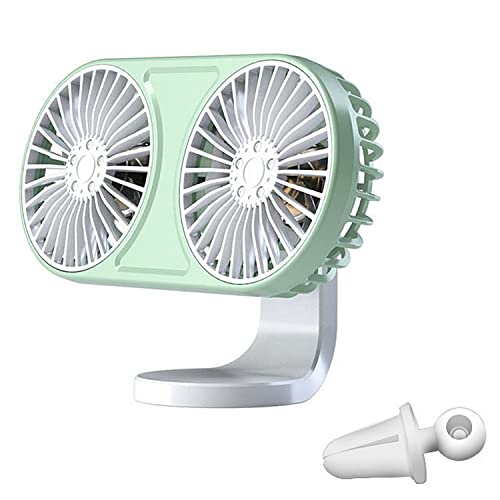 3-Speed USB Car Cooling Fan - Dual Head Strong Wind Portable Vehicle Air Circulator with USB Plug for Cars, Trucks & Home Use | Perfect for Road Trips, Office & Bedroom Cooling
