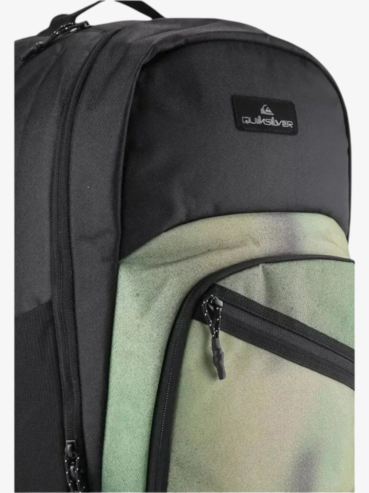 Quiksilver Schoolie Cooler 2.0 Backpack - Black & Green Waterproof Laptop Bag for School, Travel & Outdoor Adventures