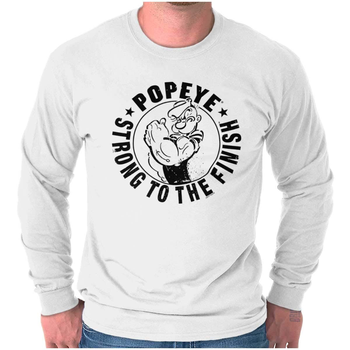 Popeye Strong Flexing Long Sleeve T-Shirt for Men & Women - Gym & Casual Wear