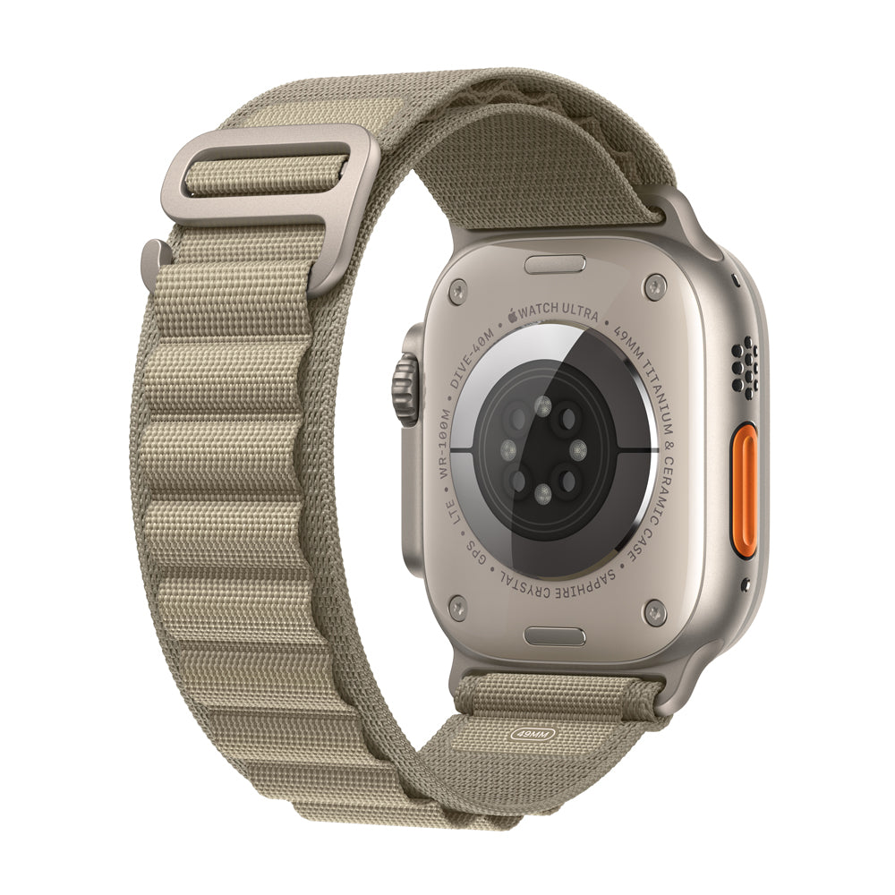 Apple Watch Ultra 2 GPS + Cellular 49mm Titanium Case with Olive Green Alpine Band - Perfect for Outdoor Adventures, Fitness Tracking & Everyday Wear