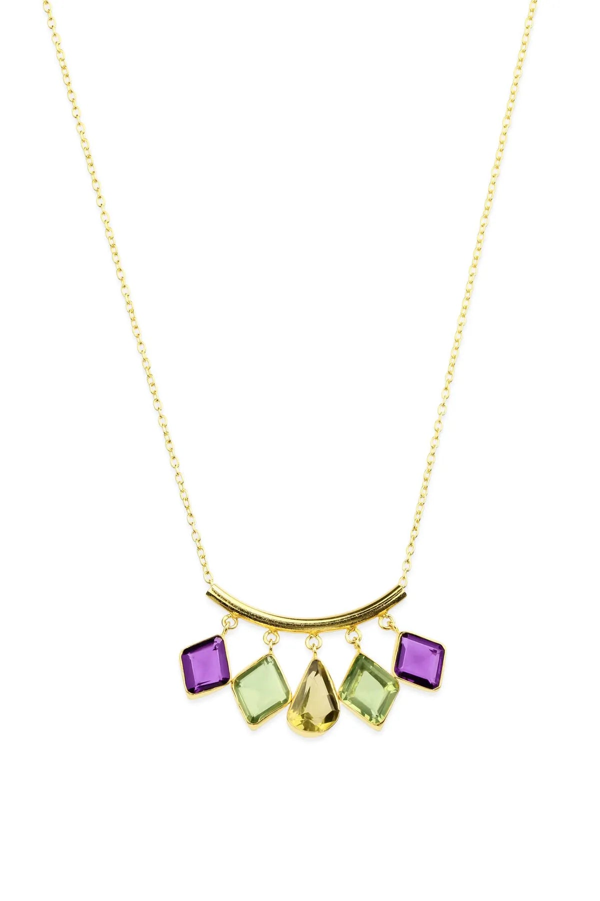 Elegant Gemstone Drop Long Necklace for Women - Perfect for Weddings, Parties & Special Occasions