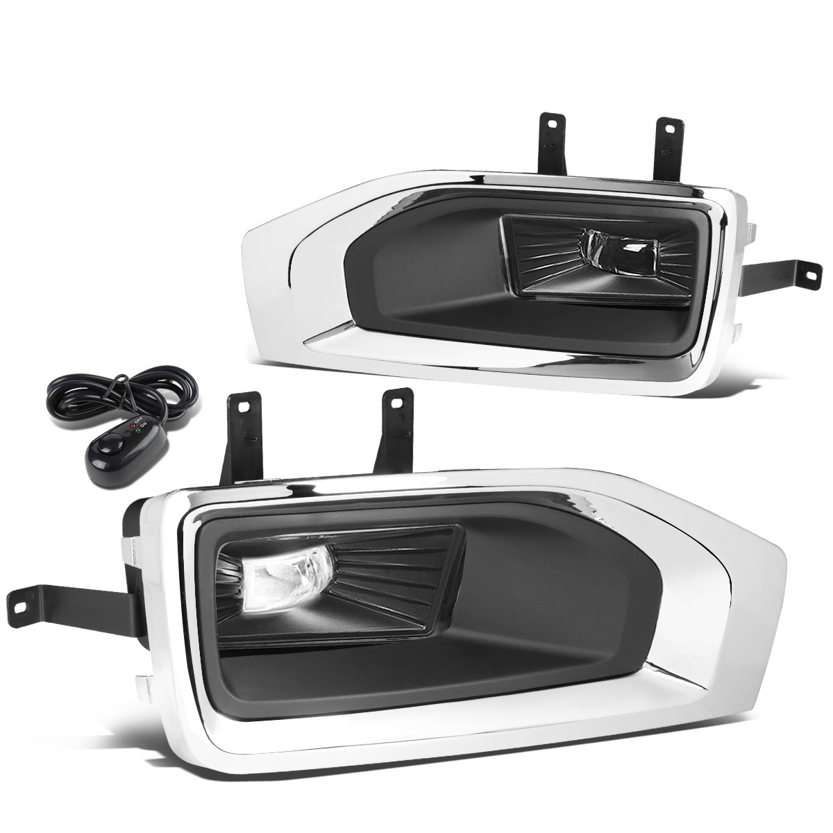 DNA MOTORING FL-ZTL-263-CH LED Fog Light Kit with Bezel & Switch - Compatible with 2007-2008 Cadillac Escalade, 2007-2013 Chevy Avalanche, 2007-2015 Chevy Silverado - Upgrade for Off-Road & Night Driving Visibility