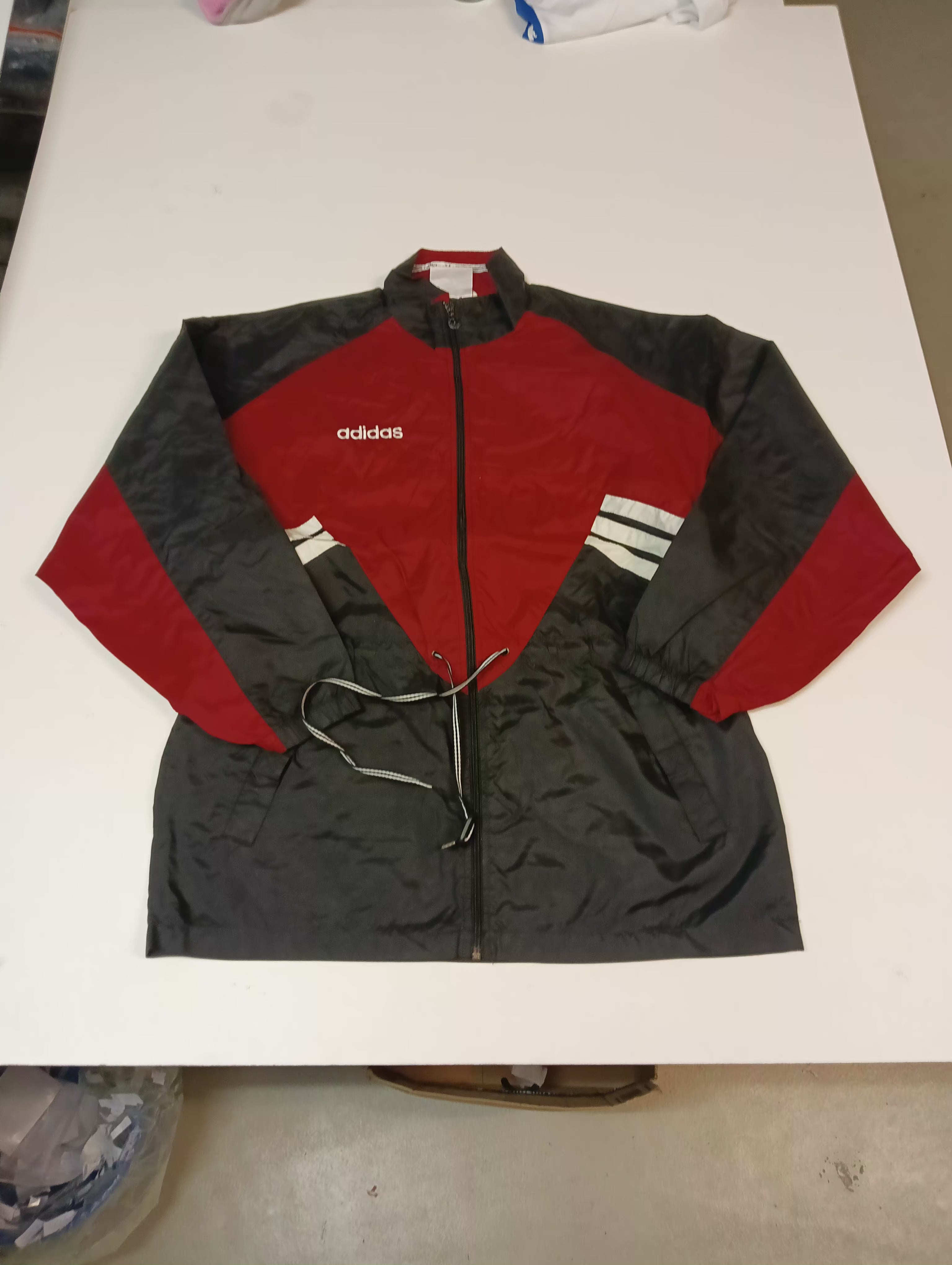 Adidas Vintage Track Jacket - Men's Nylon Windbreaker Lightweight Running Jacket Size Large (L) - 1179 Style for Jogging, Gym & Casual Wear