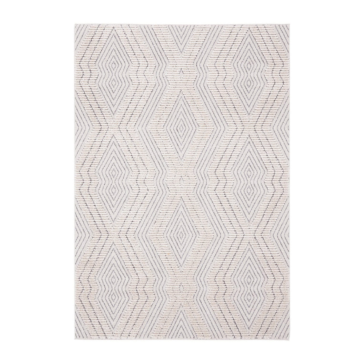Handmade Dayna Textured Diamond Tribal Rug - Boho Chic Area Rug for Living Room, Bedroom & Office Decor