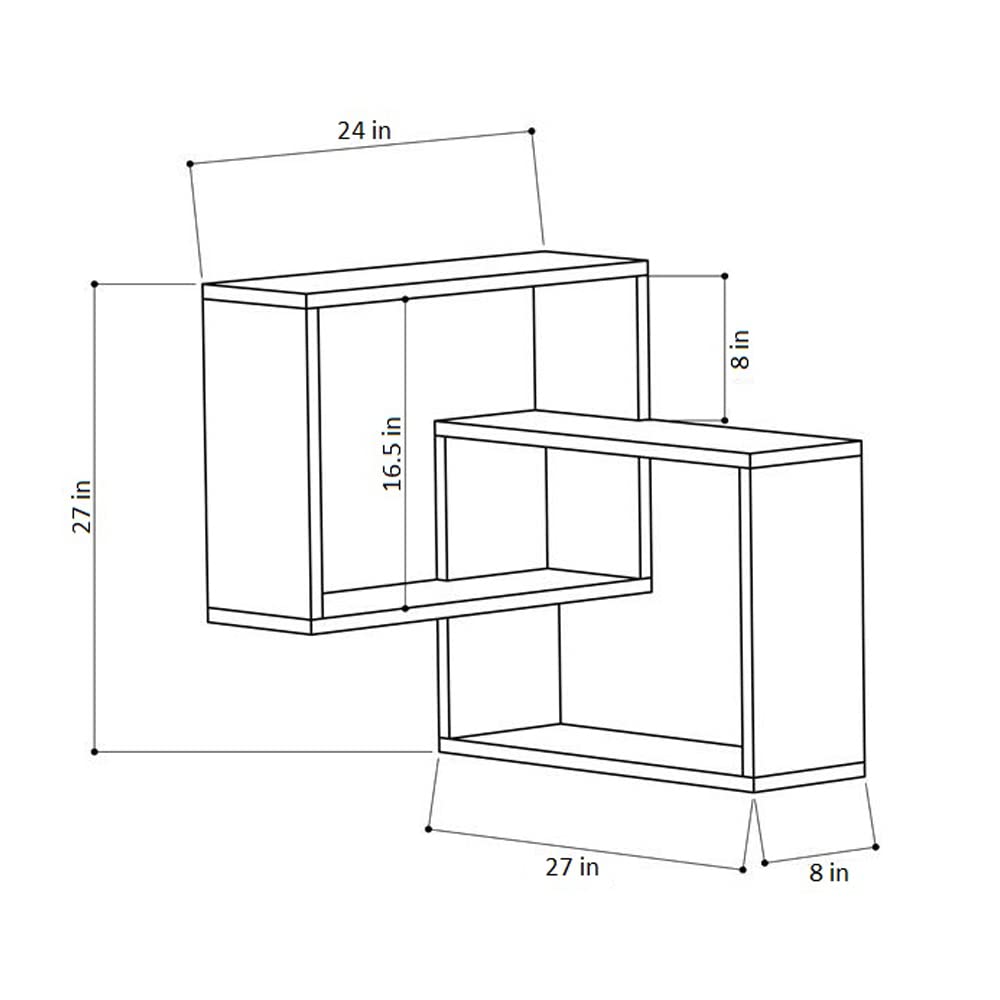 Modern White & Anthracite Wall Shelf 26.7