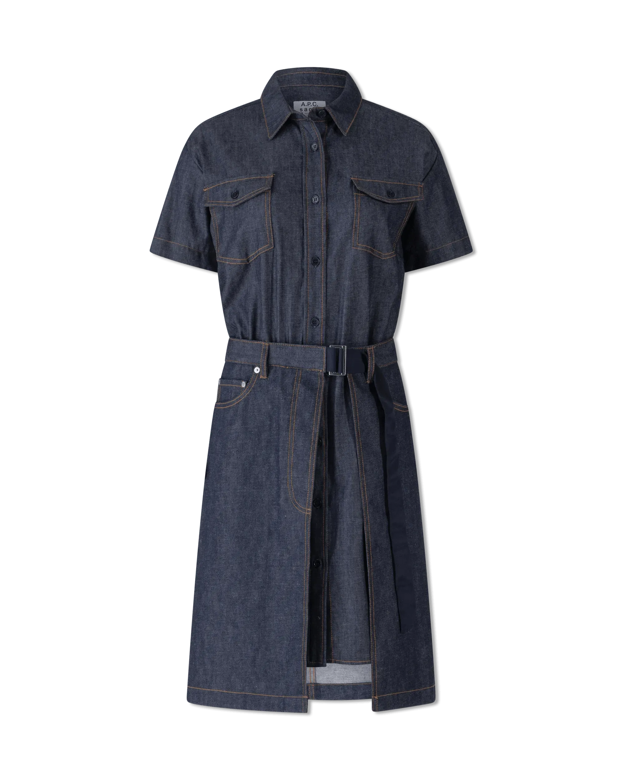 Keikok Denim Dress for Women - Vintage Blue Stretch Denim Shirt Dress with Pockets | Casual Outfit for Date Night, Office Wear & Weekend Brunch