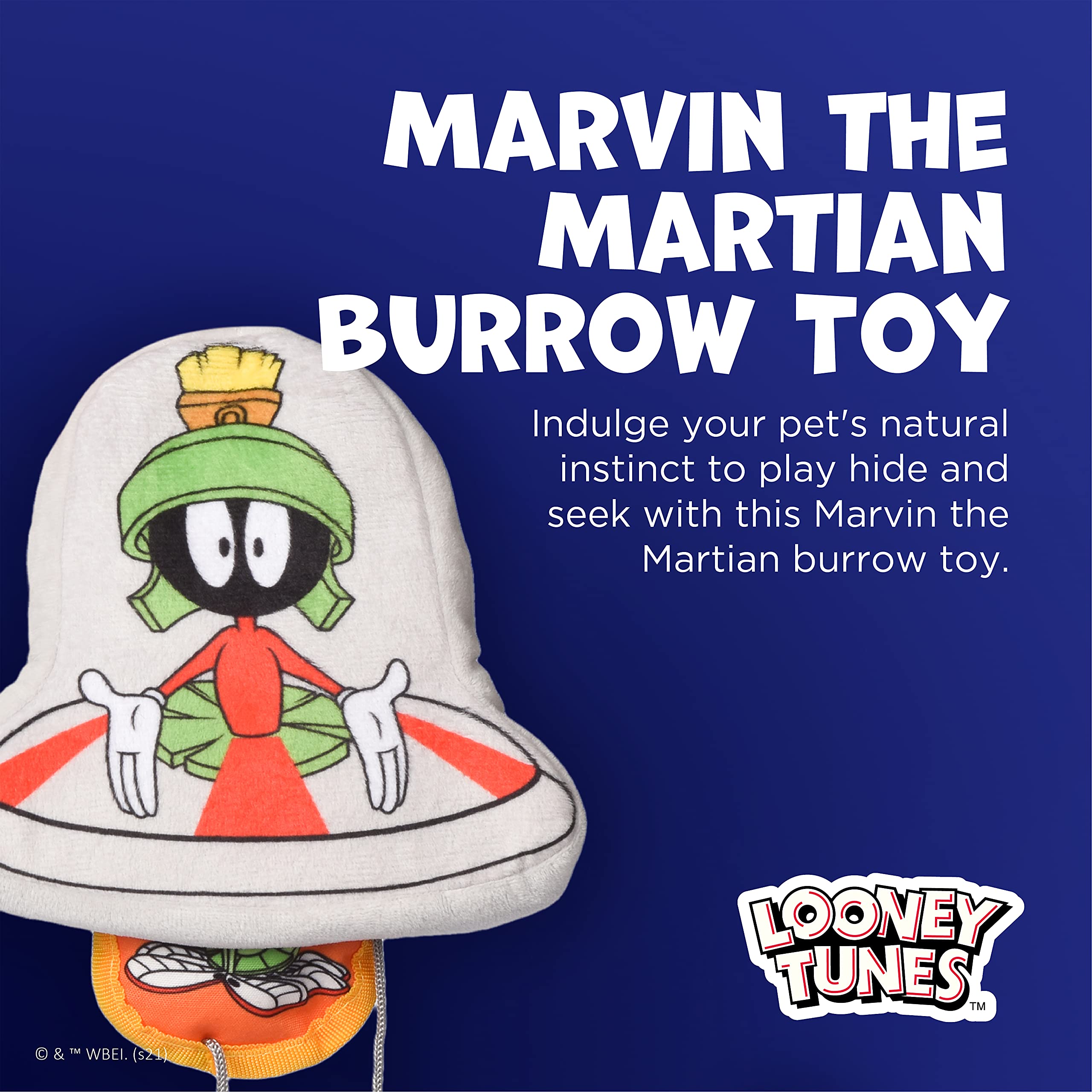 Marvin The Martian Plush Dog Toy for Hide & Seek - 6 Inch Officially Licensed Looney Tunes Warner Bros Pet Toy | Fun Interactive Play for Small & Large Dogs | Perfect for Indoor Games & Outdoor Adventures