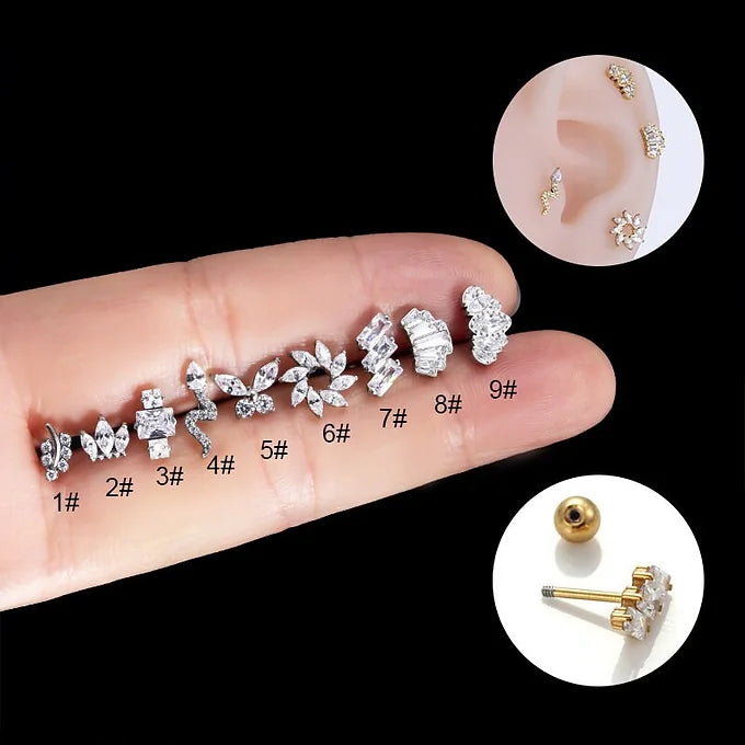 20G Cartilage Surgical Steel Earrings - Butterfly Stud Earrings for Women | Hypoallergenic, Durable Body Jewelry | Perfect for Daily Wear, Parties & Gifts (HSPJ405)