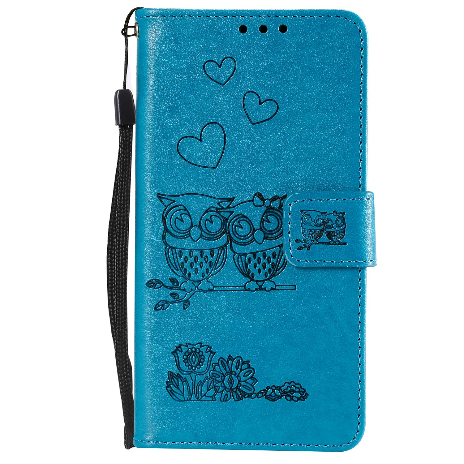 Premium Genuine Leather Wallet Case for LG G3 with Card Slots & Kickstand - Magnetic Flip Cover (Blue) - Perfect for Business Travel & Daily Use