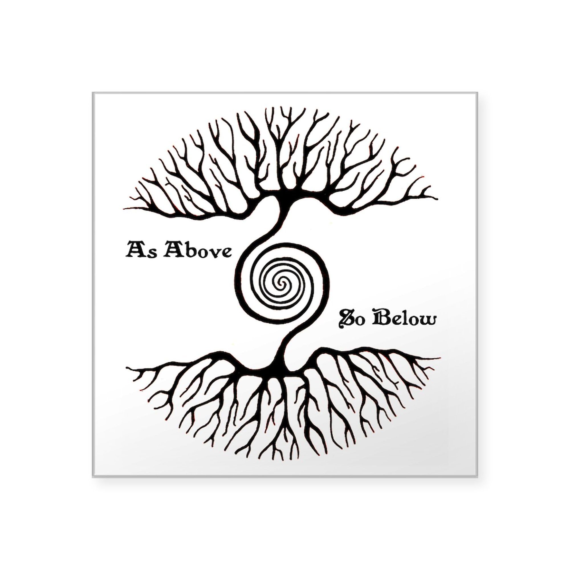 CafePress As Above So Below 3x3 Inch Square Bumper Sticker - Waterproof Vinyl Car Decal for Windows, Laptops & Notebooks - Perfect for Cars, Trucks, Laptops & DIY Projects
